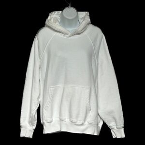 TNA Sweatfleece Hoodie Pullover Women's White Size 2 Cozy Fleece Boyfriend Fit